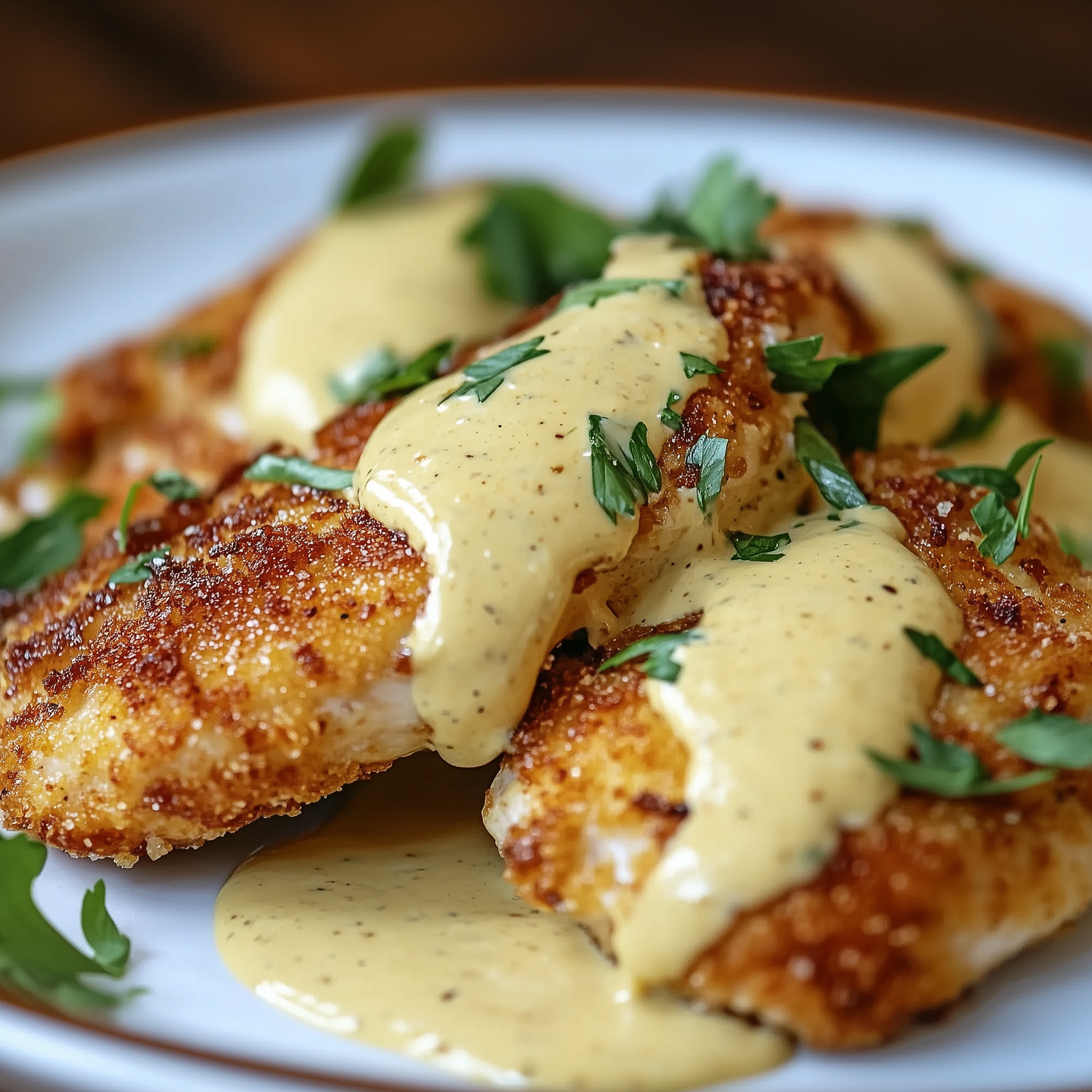 Crispy Chicken with Creamy Dijon Sauce