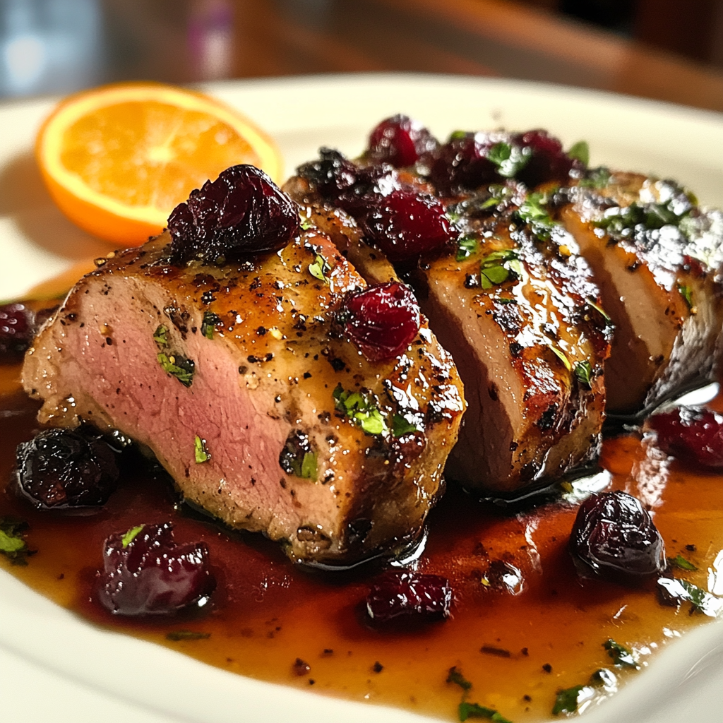 Orange Cranberry Dijon Pork Loin Roast