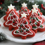 Velvety Red Holiday Tree Cookies