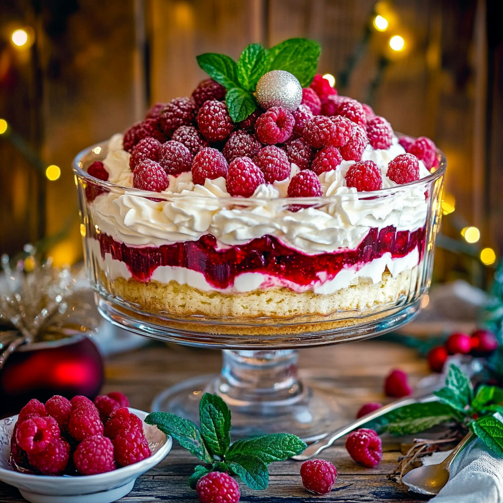 Simple Christmas Raspberry Trifle