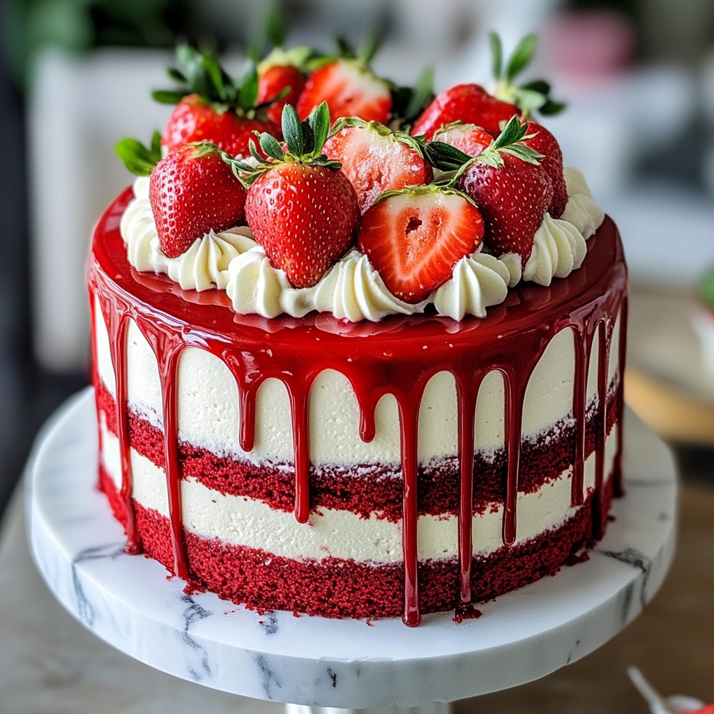 Red Velvet Strawberry Cheesecake