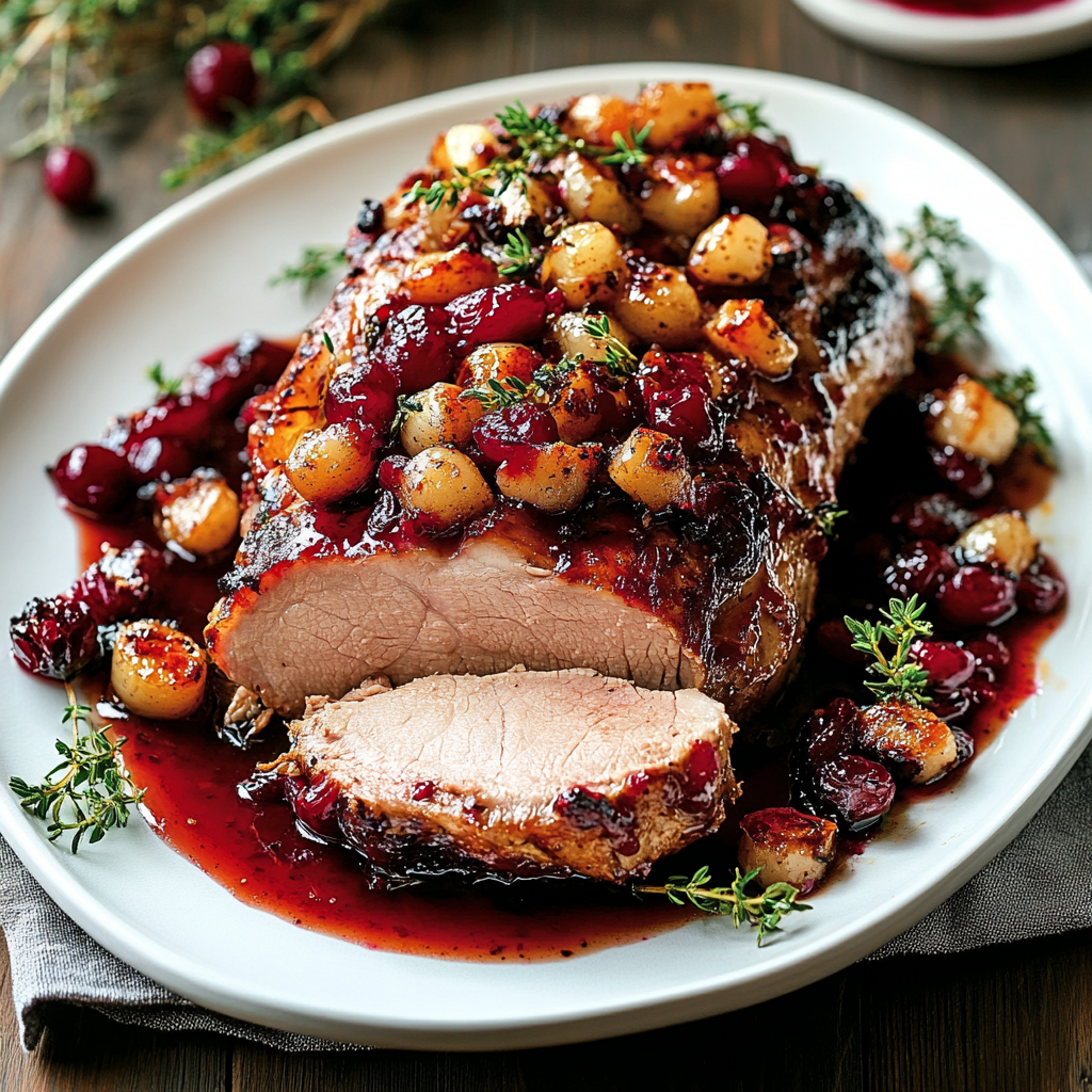 Cranberry Glazed Pork Loin Roast