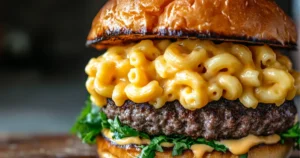 A Beef Mac and Cheese Burger