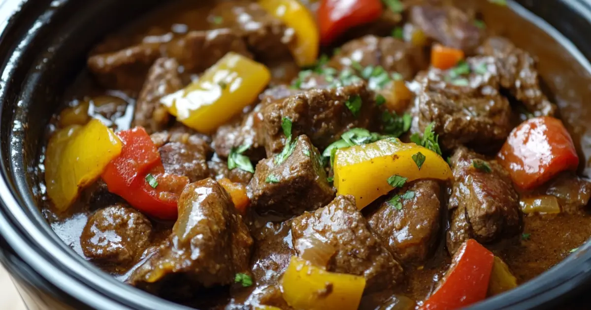 pepper steak in a crock pot