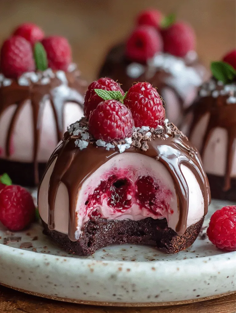 Chocolate Raspberry Cheesecake Domes