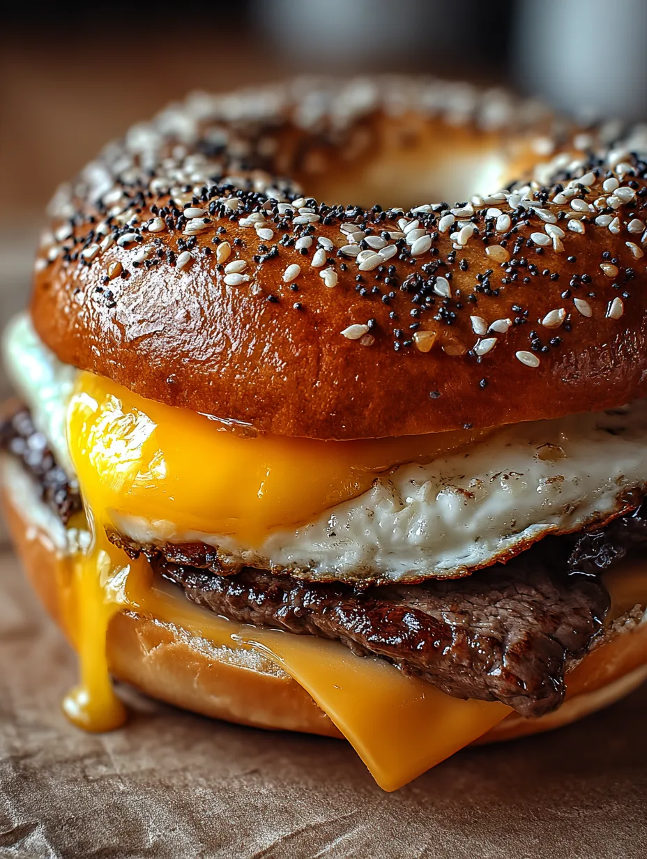 steak egg and cheese bagel recipe