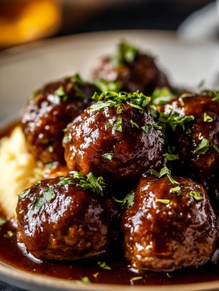 Amazing Red Wine Braised Meatballs