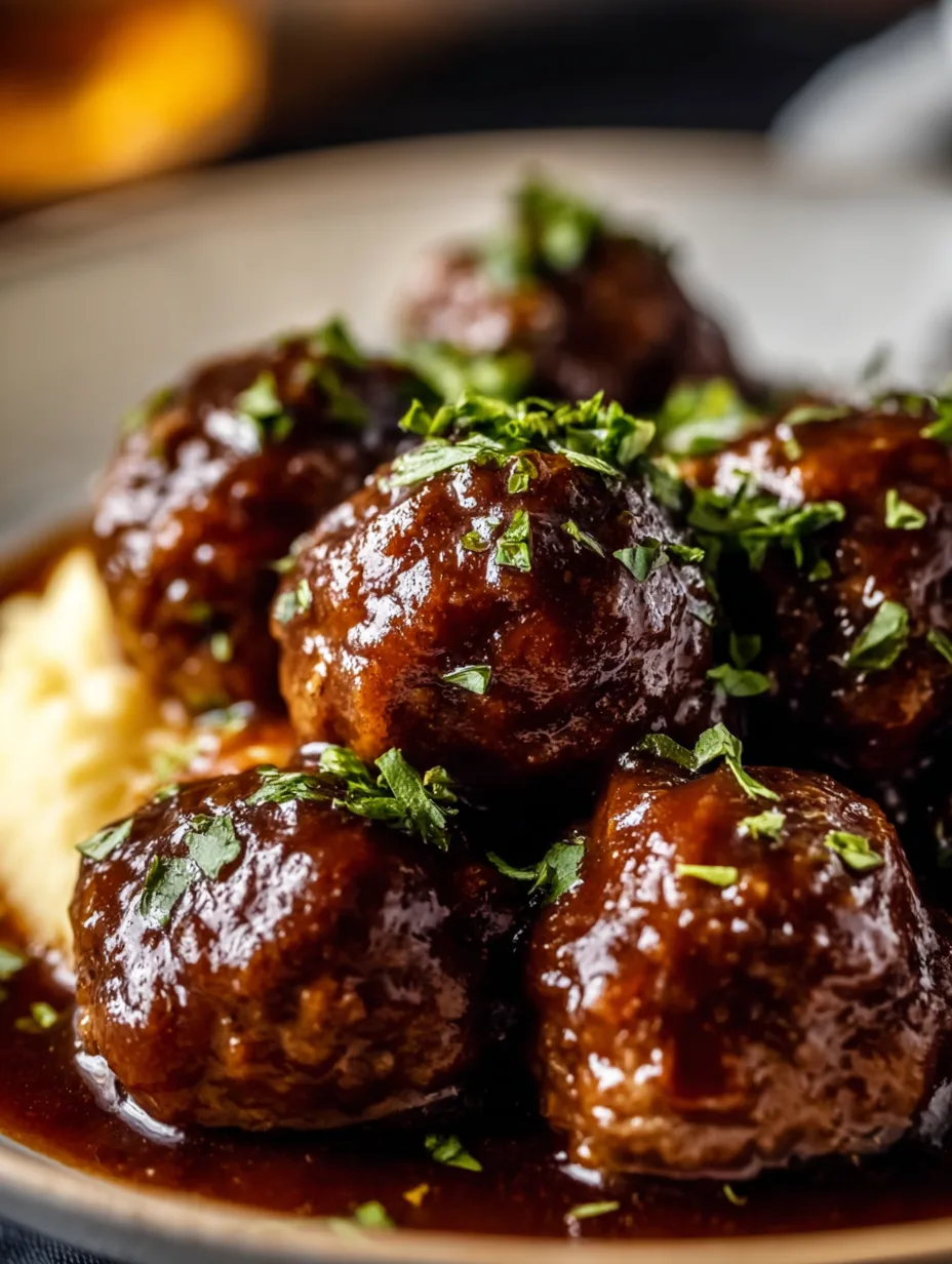 Amazing Red Wine Braised Meatballs