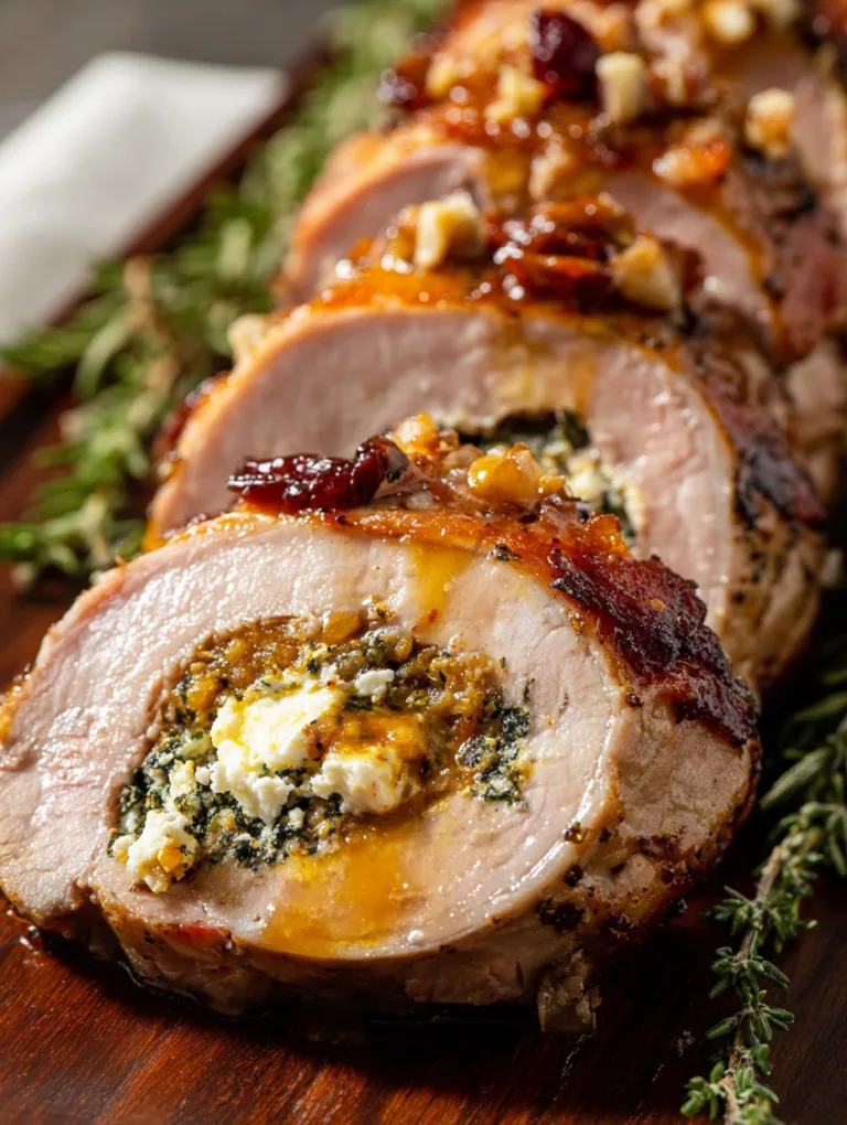 Apricot Boursin Stuffed Pork Loin