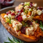 Cranberry Brie Stuffed Sweet Potato
