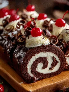 Elegant Black Forest Cake Roll