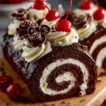 Elegant Black Forest Cake Roll