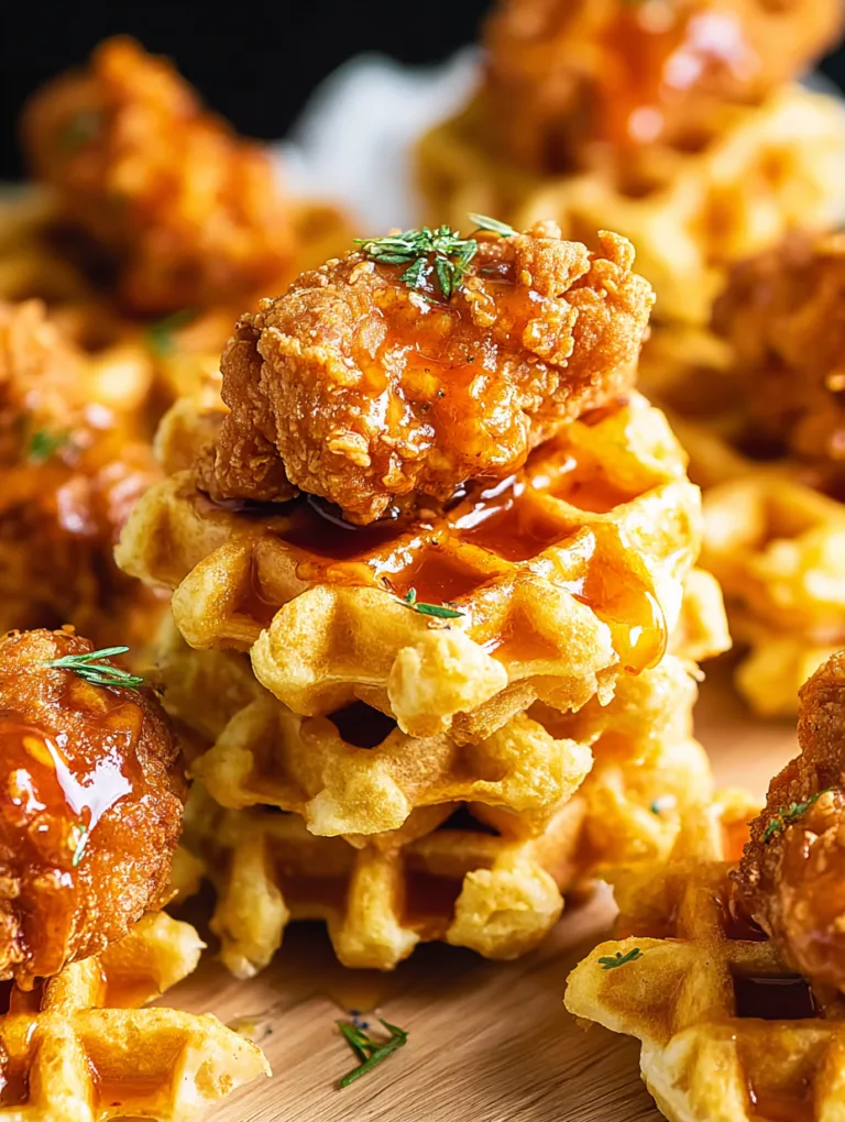 Irresistible Hot Honey Fried Chicken & Waffle Bites