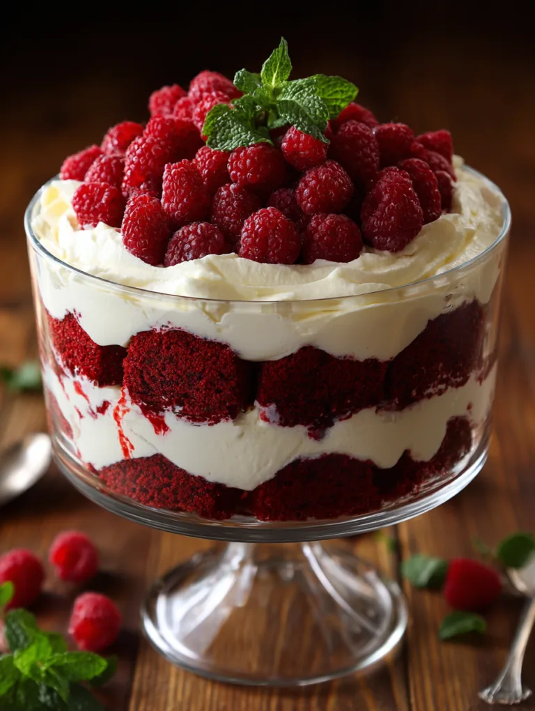 Irresistible Red Velvet Trifle with Cream Cheese Mousse