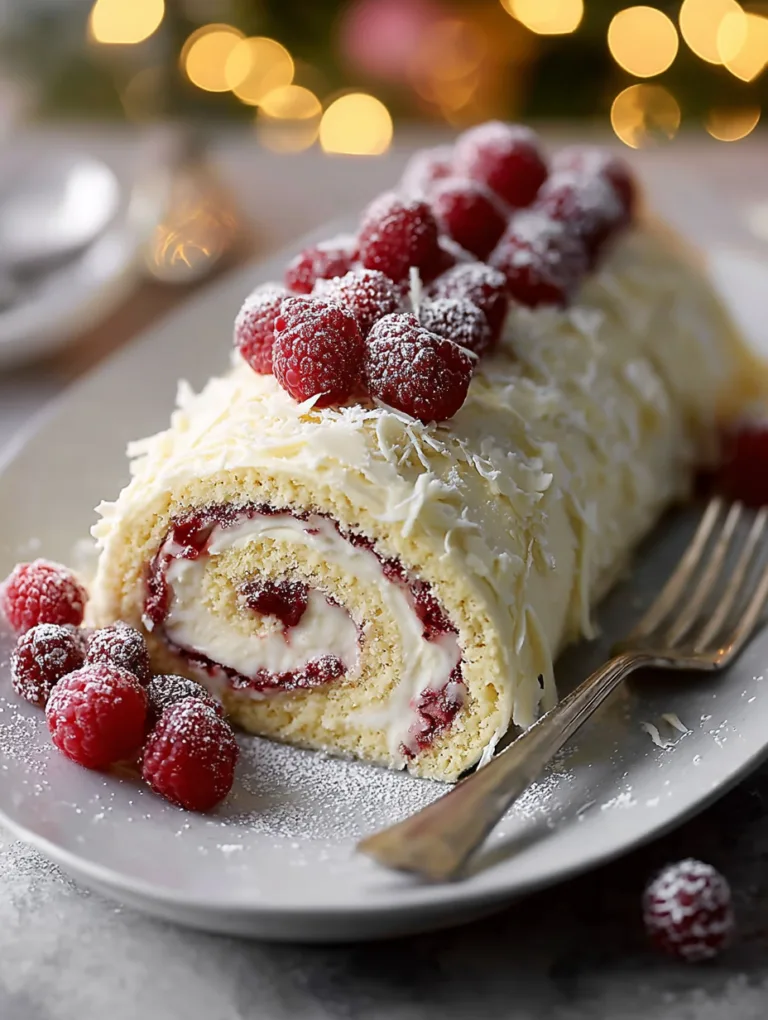 White Chocolate Raspberry Yule Log