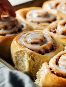 close-up, front angle of Easy Cinnamon Rolls - Soft & Sweet