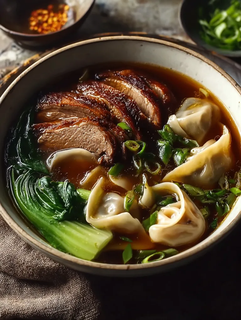Comforting Roast Duck And Wonton Soup for Cozy Nights
