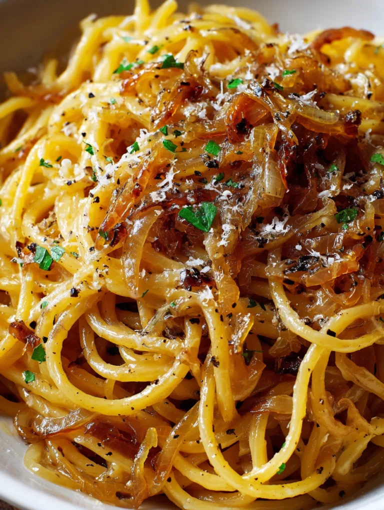 Creamy Caramelized Onion Pasta with Parmesan Cheese