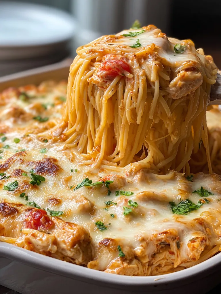 Cheesy Chicken Spaghetti Bake