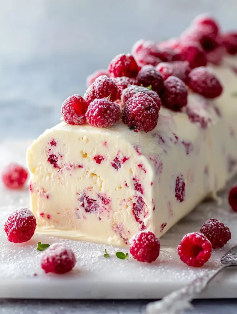 Crushed Raspberry Semifreddo Ice Cream Log