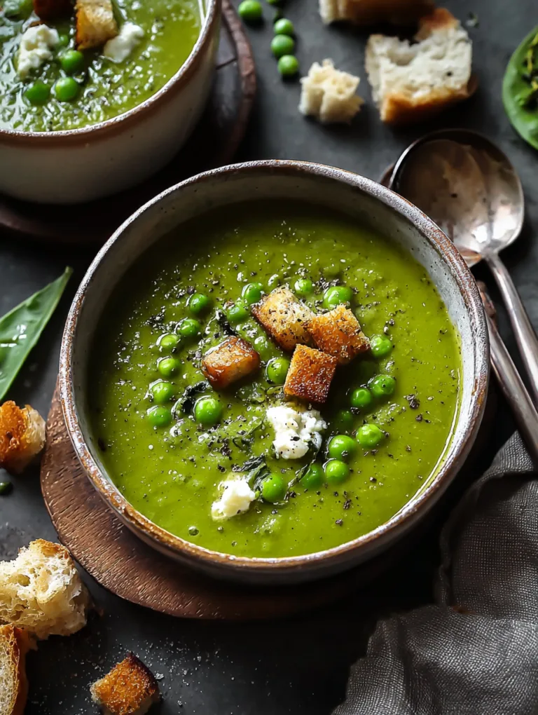 Hearty Chestnut Spinach and Green Pea Soup