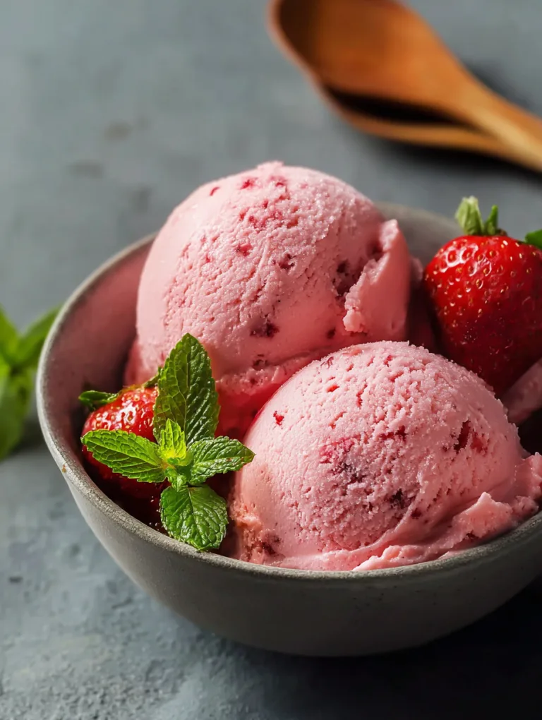 Homemade Frozen Strawberry Yoghurt