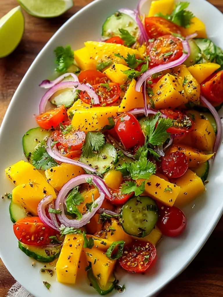 Juicy Mango Tossed with Crisp Veggies and a Bright Citrus Lime Dressing