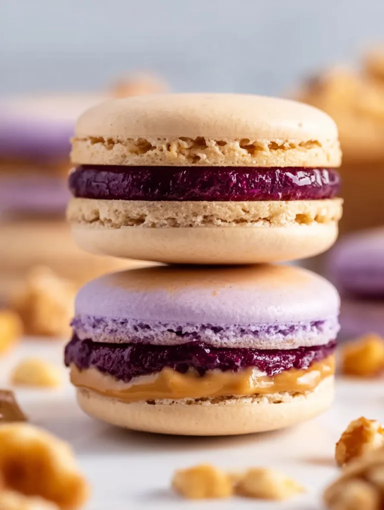 Peanut Butter and Jelly Macarons