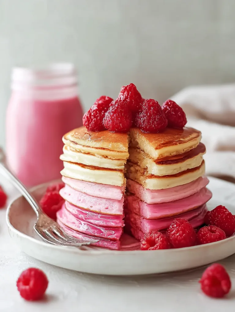 Delightful Pink Ombre Pancakes