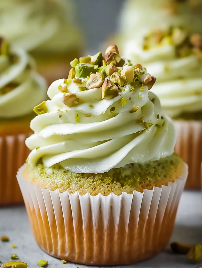 Irresistible Pistachio Cupcakes with Vanilla Buttercream Bliss