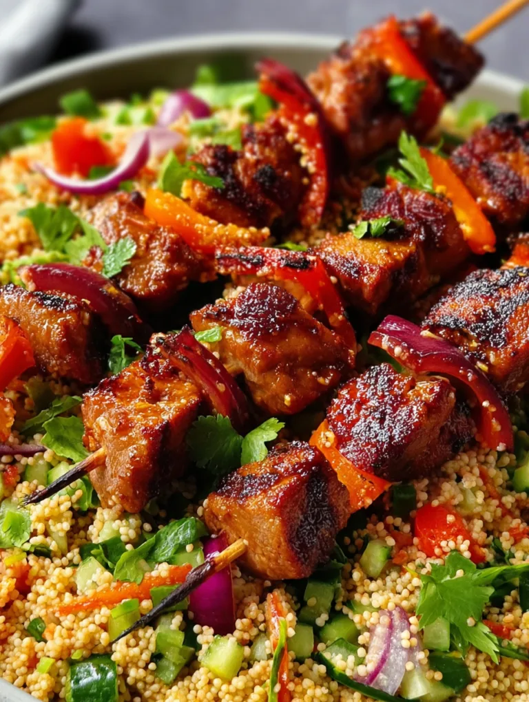 Savor Chargrilled BBQ Skewers with Vibrant Couscous Salad