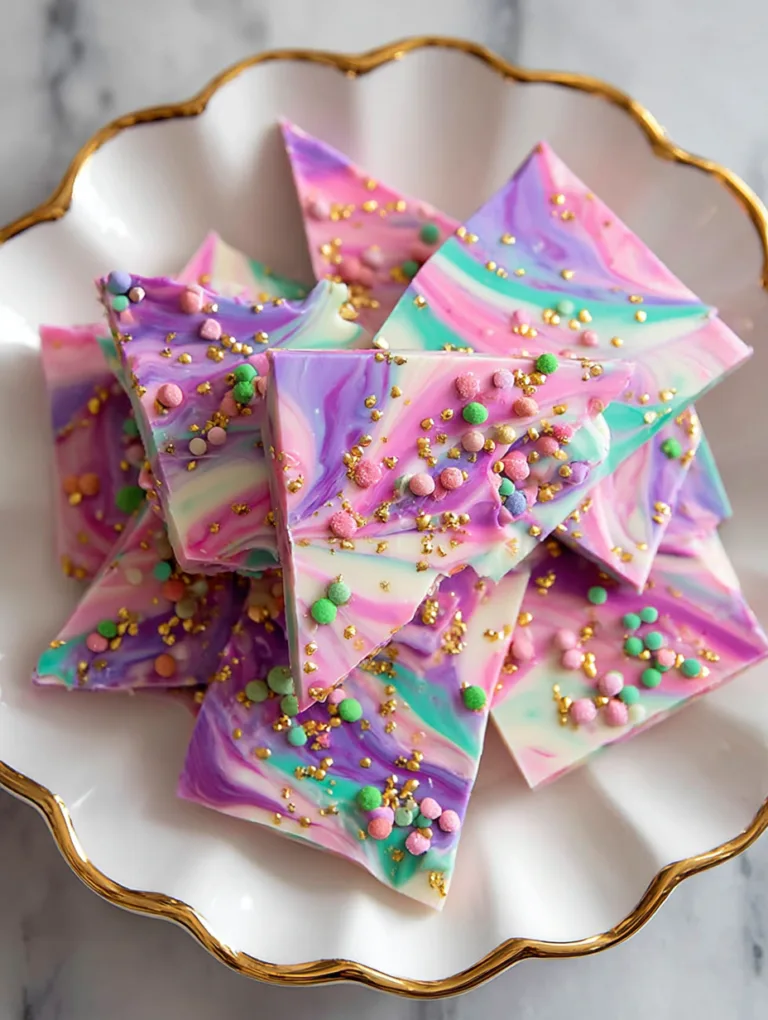 Unicorn Bark with Pastel Candies