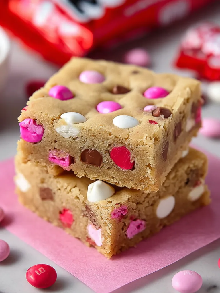 Valentine M&M Cookie Bars