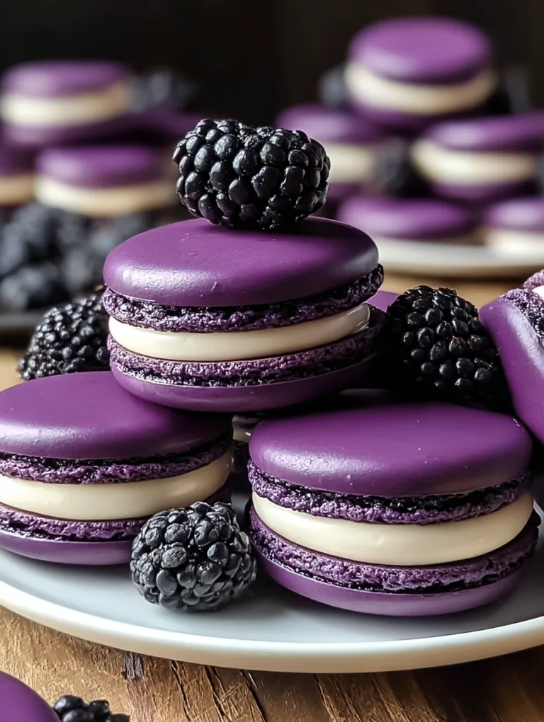 Delectable Blackberry Macarons