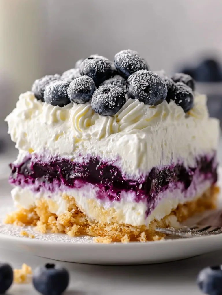 Decadent Blueberry Cream Cheesecake Lasagna