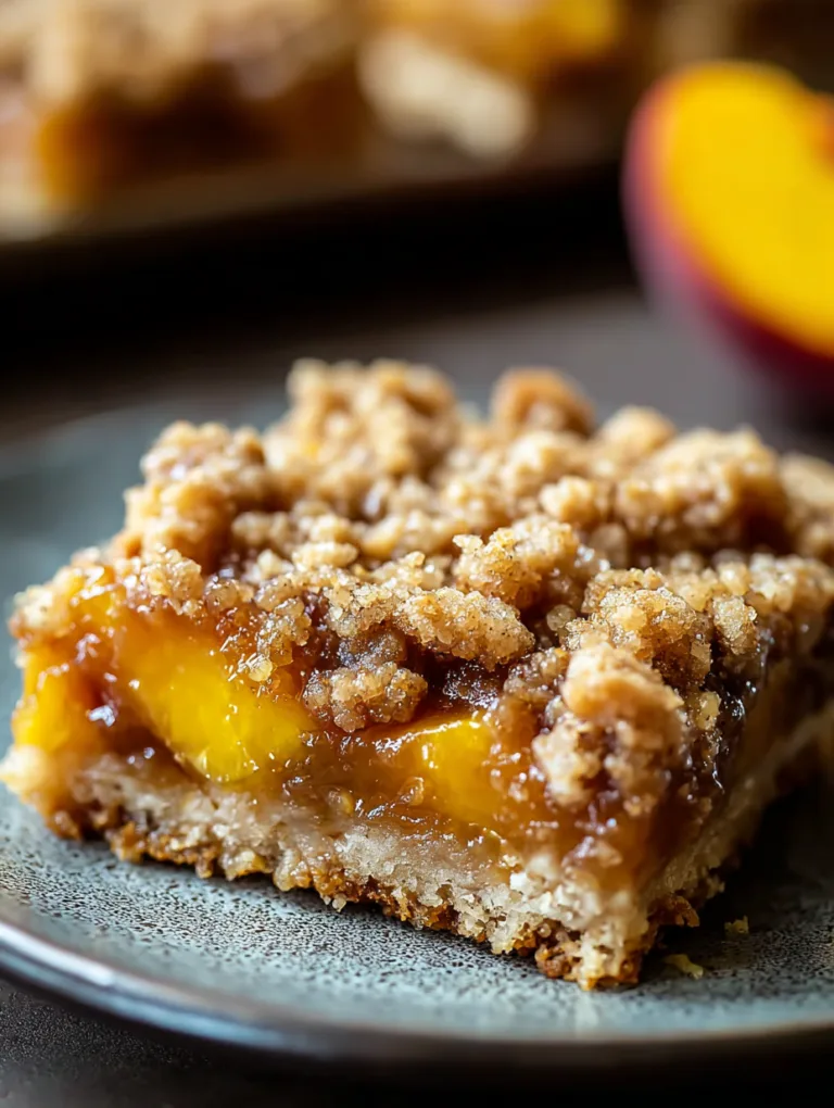Best Brown Sugar Peach Crumble Pie Bars Simple Recipe
