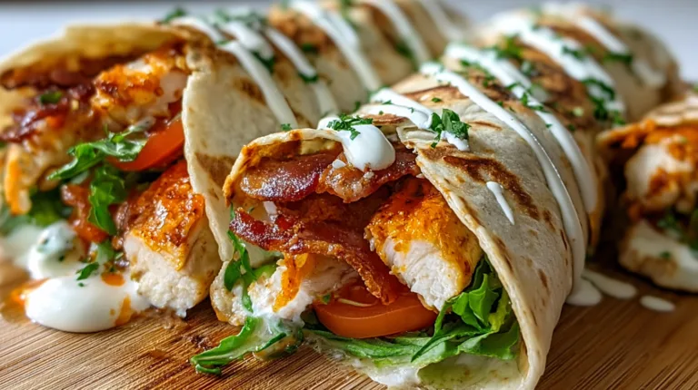 Crispy Buffalo Chicken Beef Ranch Wraps