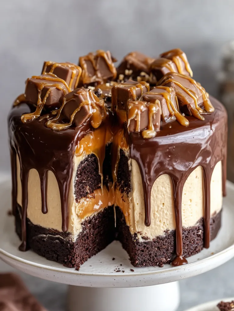 Decadent Chocolate Snickers Cake