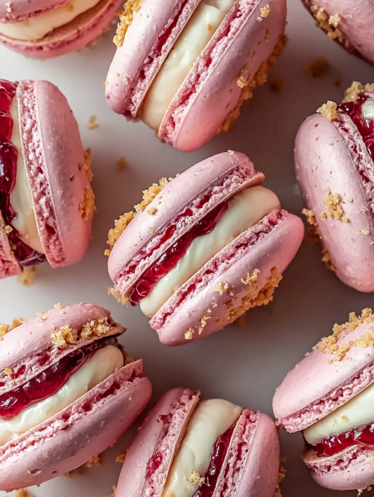 Delicious Strawberry Cheesecake Macarons