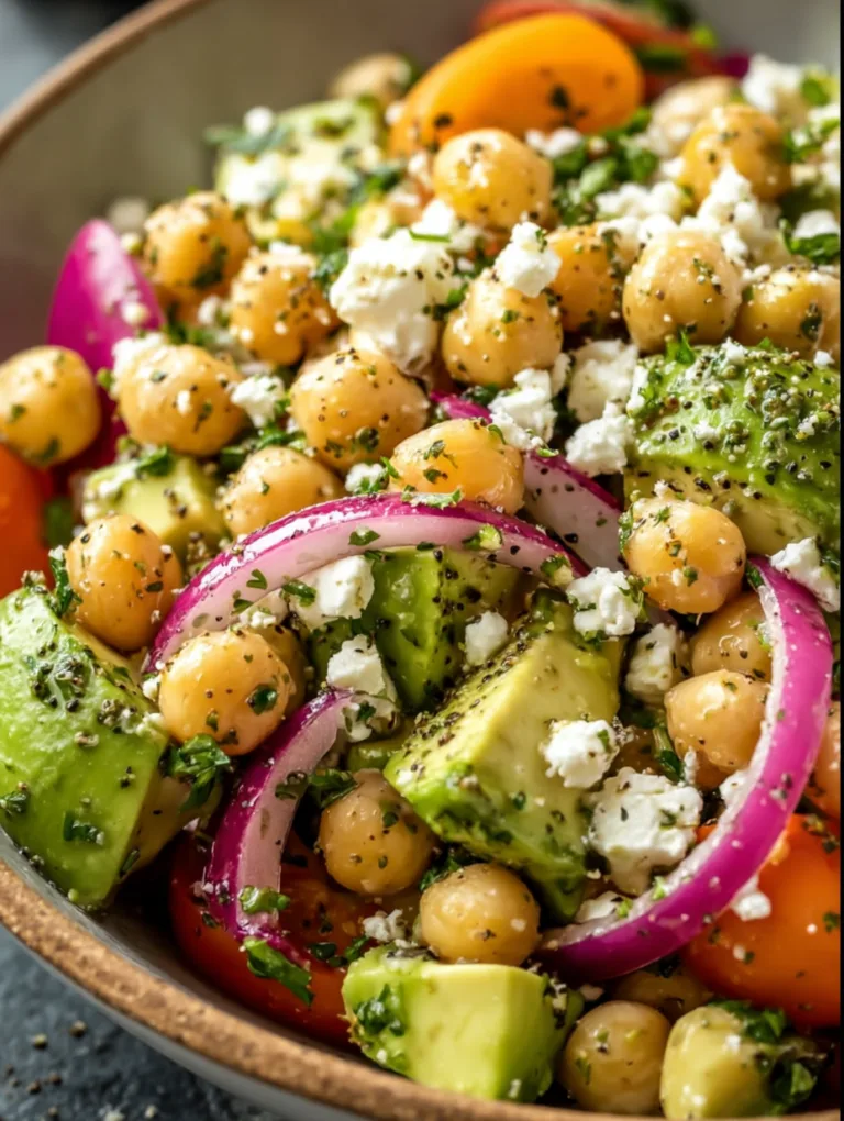 Healthy Chickpea Feta Avocado Salad
