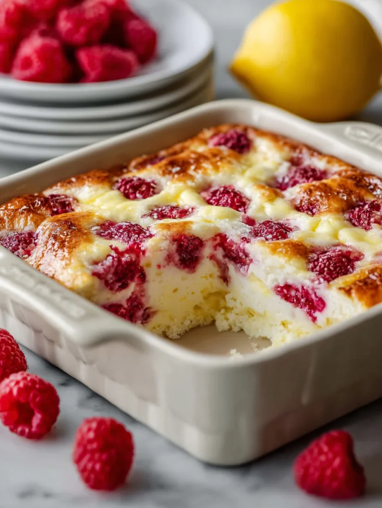 Lemon Raspberry Cottage Cheese Bake