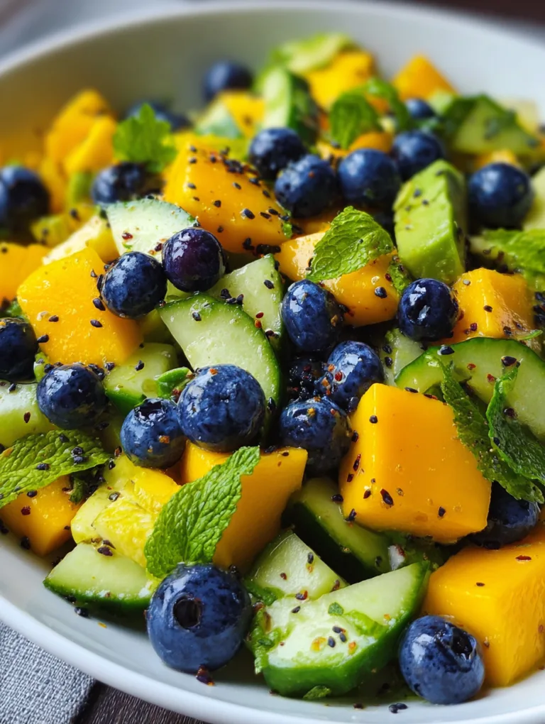 Mango Cucumber Salad with Blueberries and Avocado