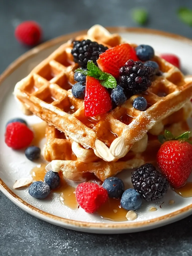 Overnight Almond Oatmeal Waffles