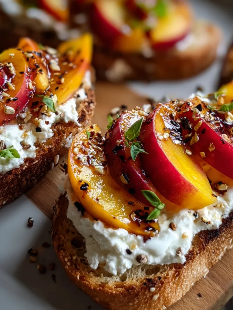 Easy Peach Bruschetta with Whipped Ricotta Recipe