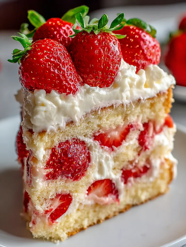 Indulge in Strawberry Custard Delight Cake