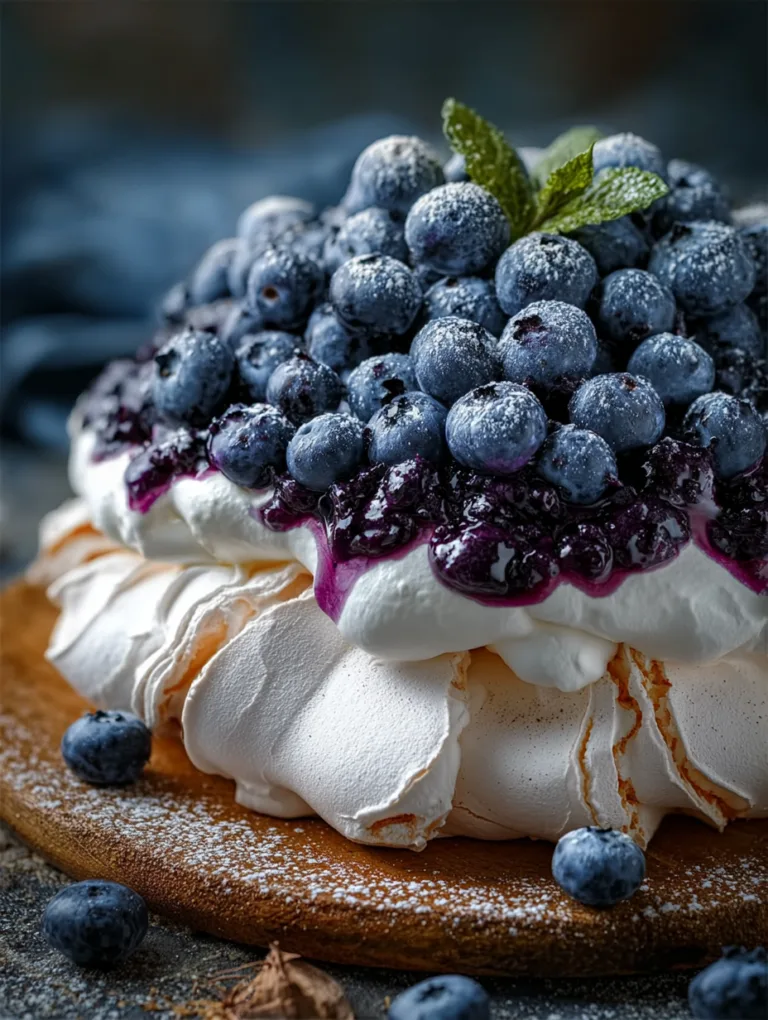 Blueberry Cream Cloud Pavlova