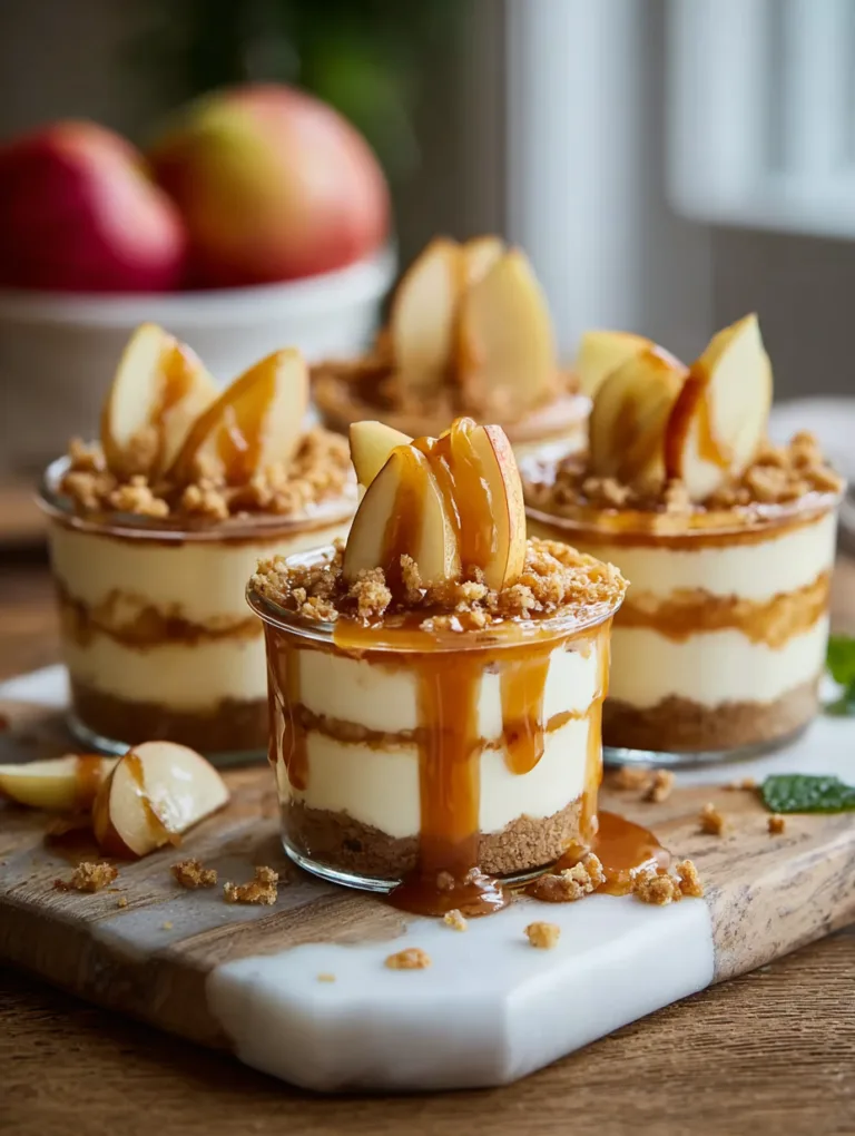 Cheesecake Dessert Cups with Caramel Apple Twist