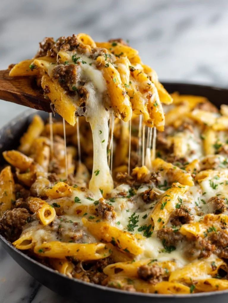 Creamy Cheesy Beef Pasta (High Protein, One-Pot Recipe)