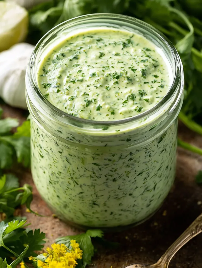 Creamy lime cilantro garlic sauce