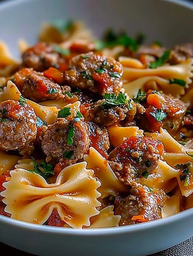 Italian Sausage with Bow Tie Pasta